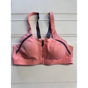 Victorias Secret Sports Bra 34B Pink Incredible Knockout Ultra Max Zip Closure